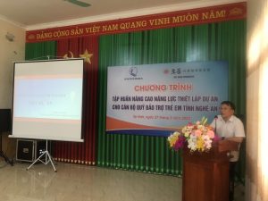 Tập huấn nâng cao năng lực thiết lập Dự án cho cán bộ Quỹ Bảo trợ trẻ em tỉnh Nghệ An